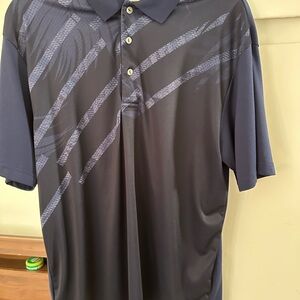 Ben Hogan Navy Polo with Horizontal Stripes Men’s Large